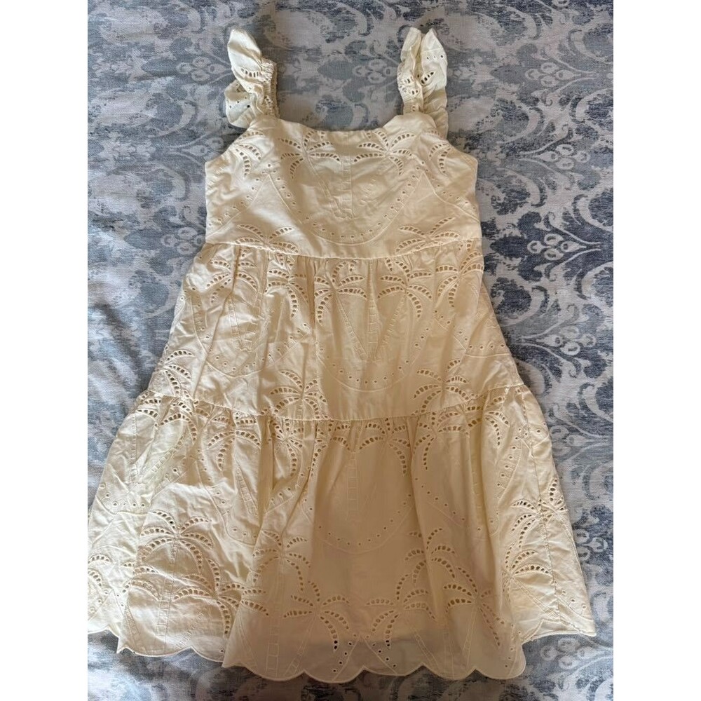 Chelsea & Violet Girls Dress 6X Ivory Eyelet Embroidered Ruffle Tiered Boho